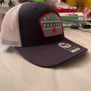 '47 Brand Boston Red Sox Men Blue Red Region Patch Trucker Adjustable Hat NWT